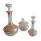 Suite carafe carafon et pot opaline à décors doré XIX eme
