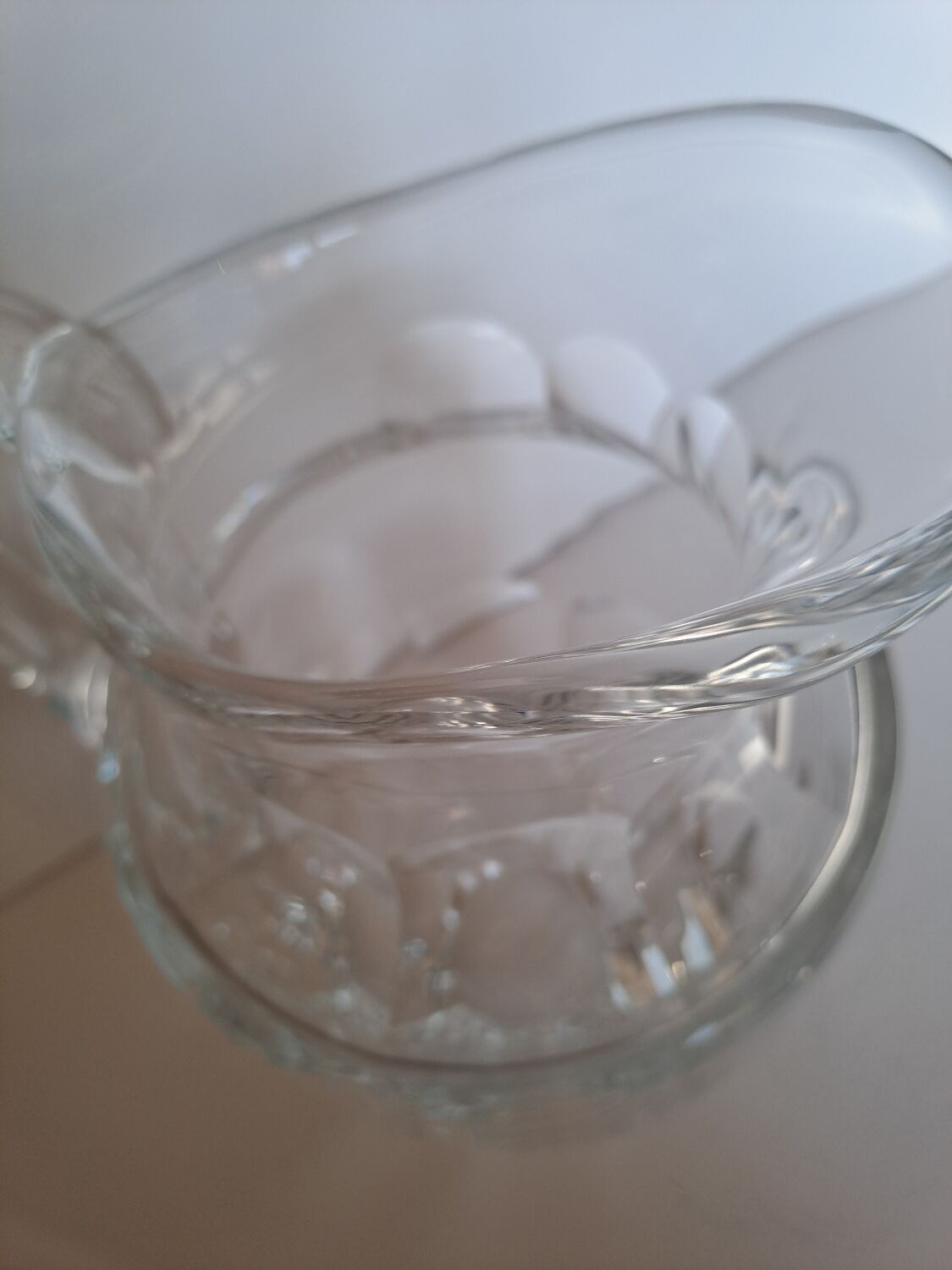 Moser signed crystal pitcher