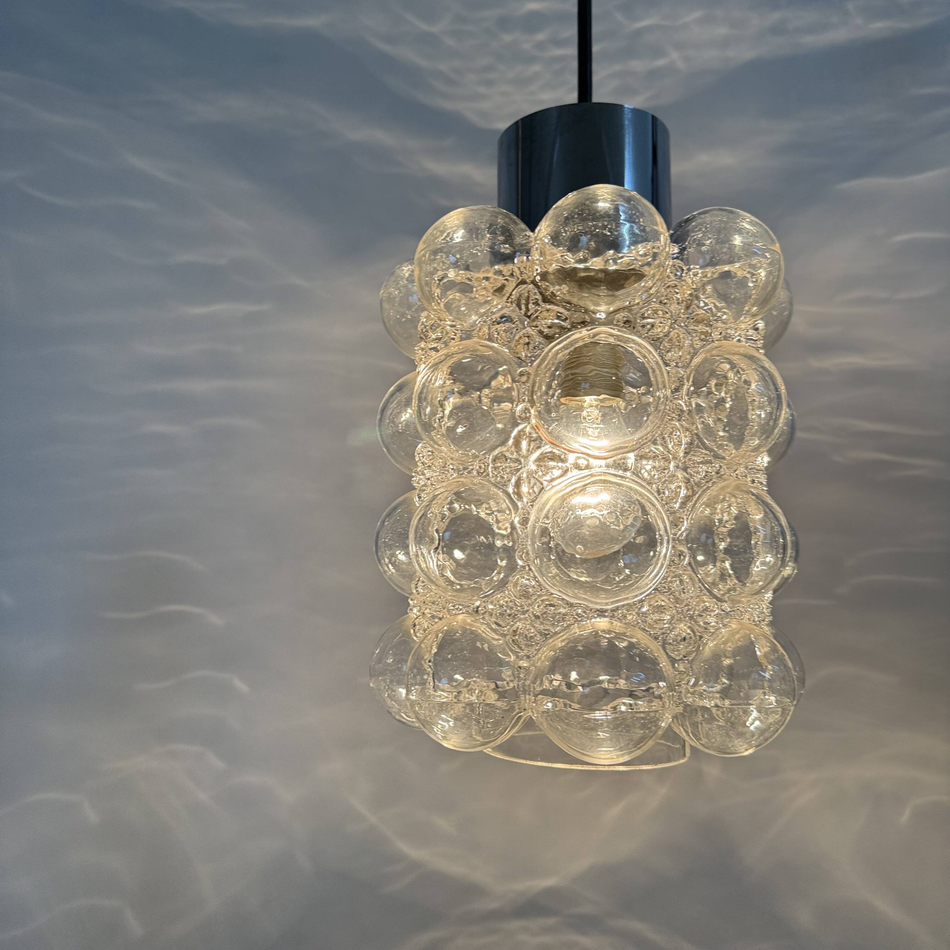 Large Bubble Glass Pendant by Helena Tynell for Limburg, Germany, 1970s
