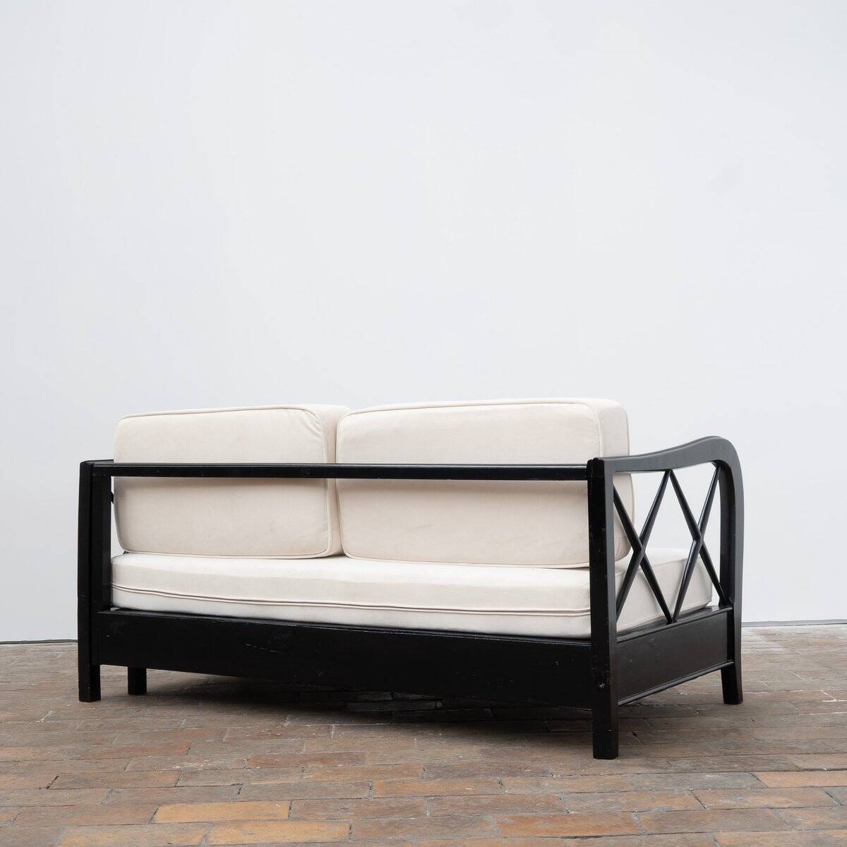 Modular Sofa in Velvet and Wood by Paolo Buffa, 1950s