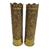Paire de vases en laiton