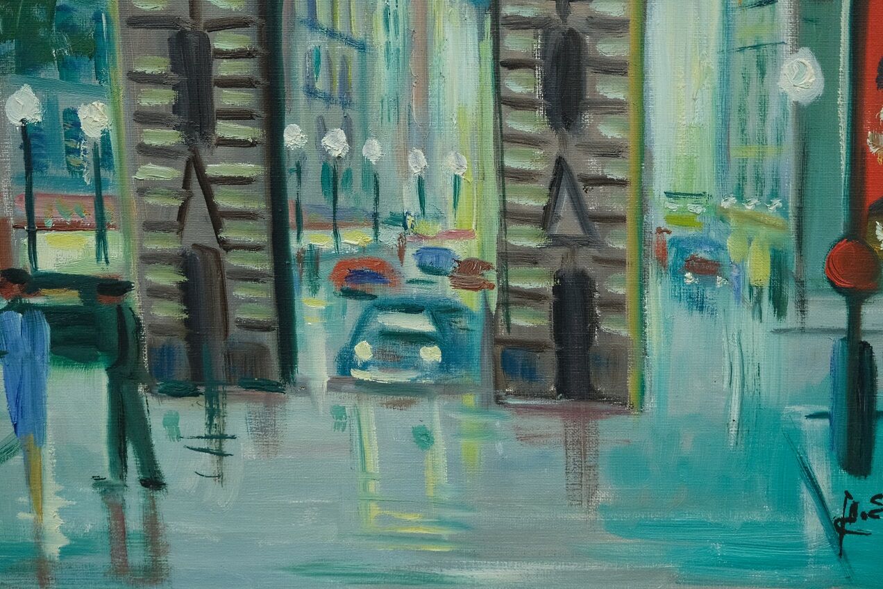 Swedish Modern Painting by Jack Eichborn, Oil on Canvas, 1960s