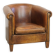 Vintage Sheepskin Leather Club Chair