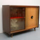 1950s bar cabinet in maple and glass