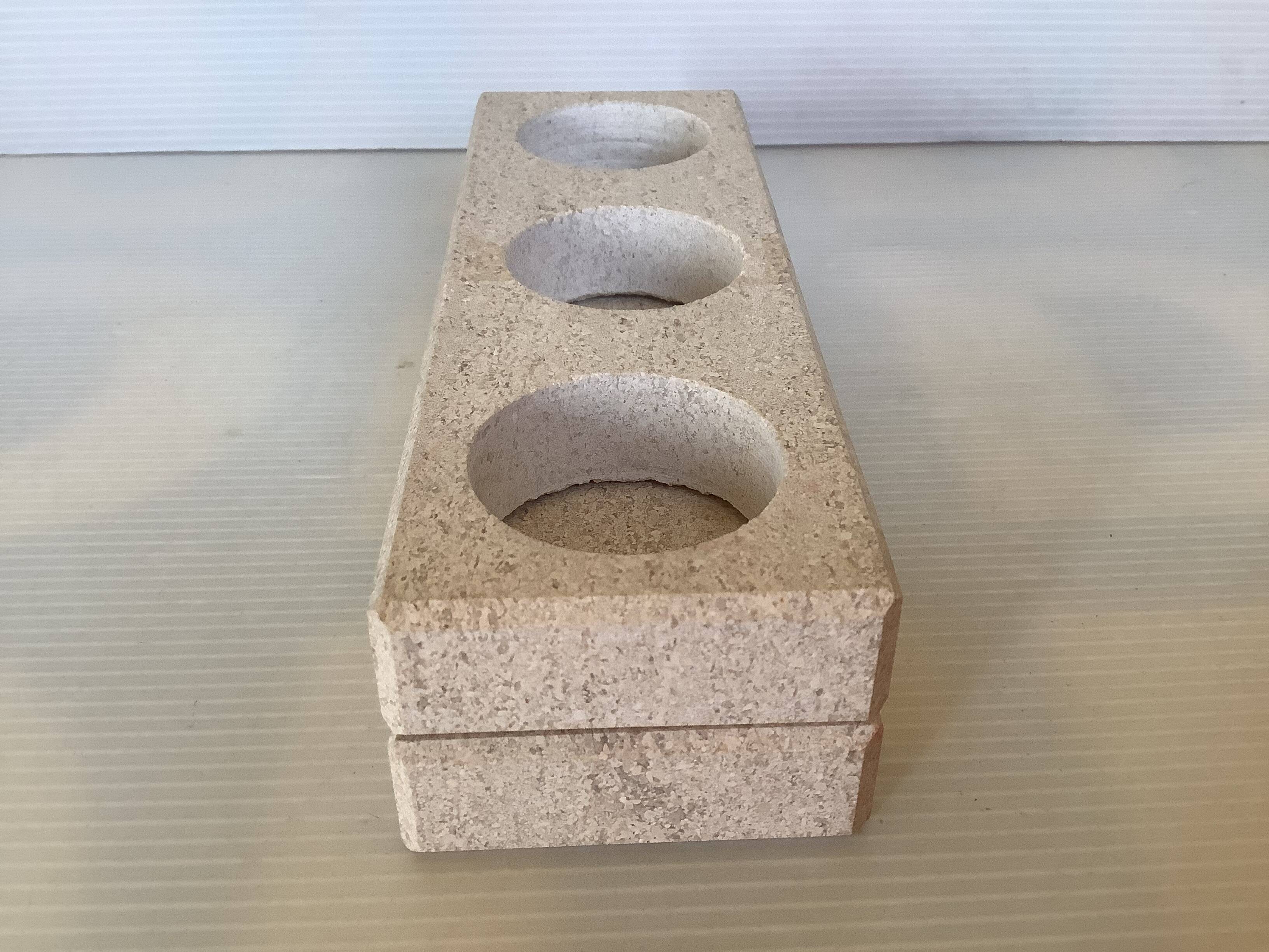 Travertine candle holder