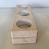 Travertine candle holder