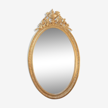 Miroir ovale style Louis XVl