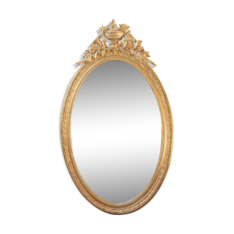 Miroir ovale style Louis XVl