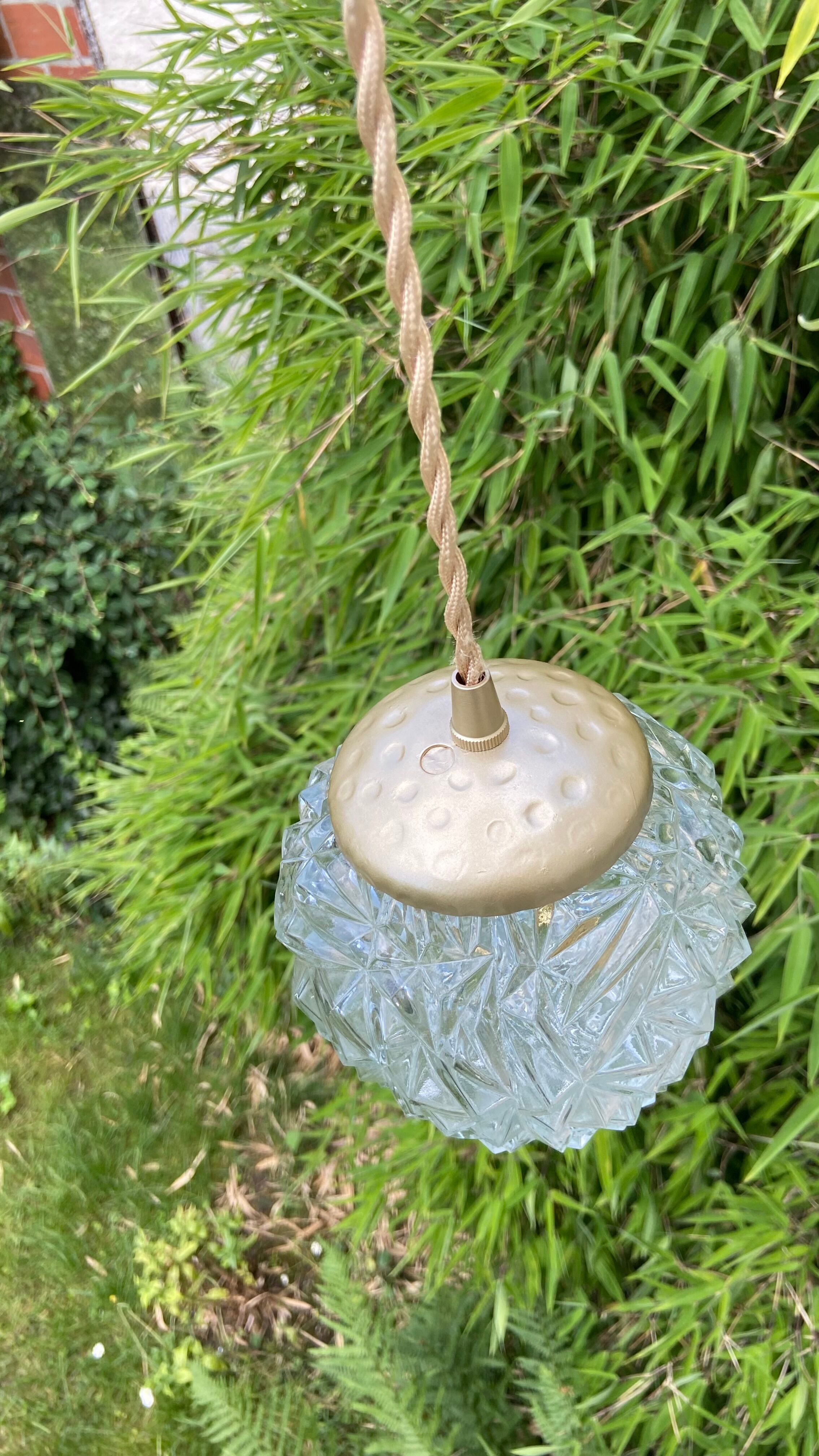 Vintage Origami glass pendant lamp