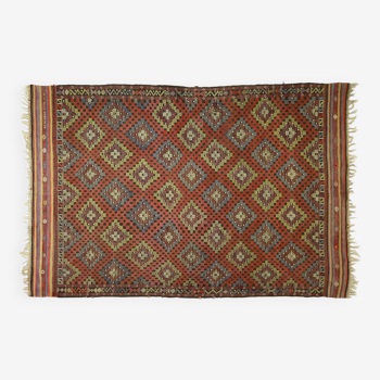 Tapis kilim de zone, kilim turc noué à la main en laine vintage, tapis de 297 cmx 200 cm