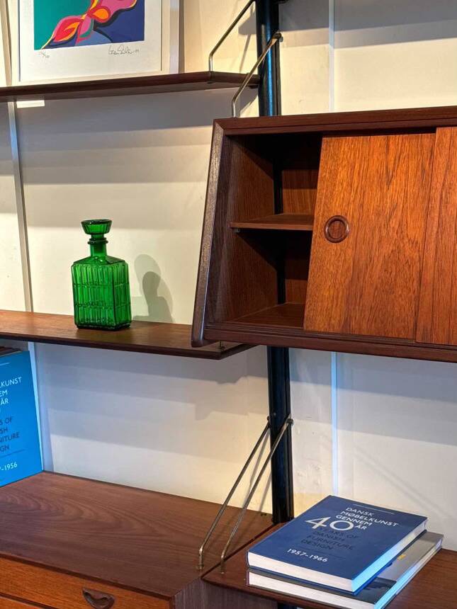 Bibliothèque système mural scandinave vintage "Kristen" de Louis Van Teeffe