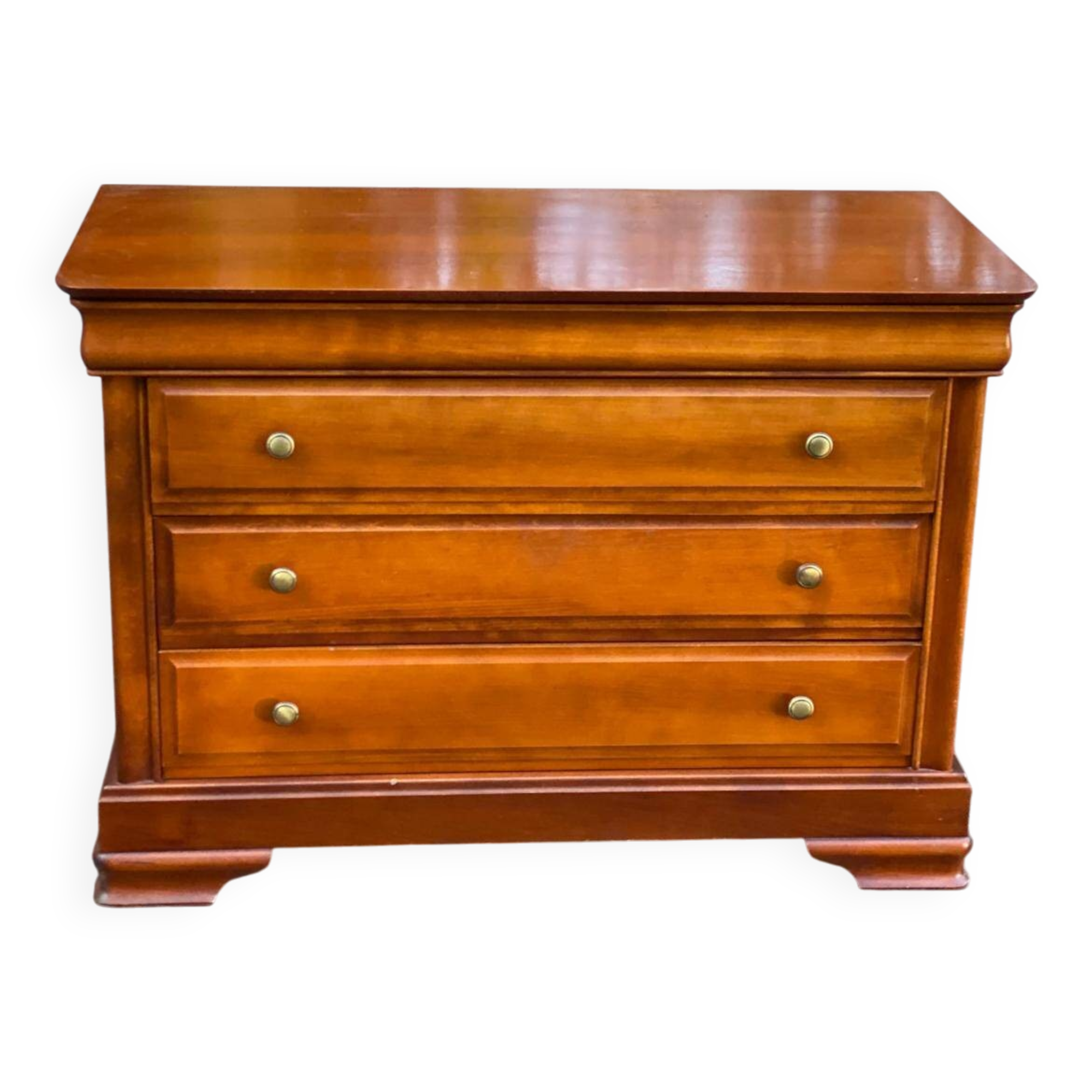 Louis Philippe wooden chest of drawers with 3 drawers