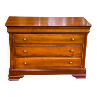 Louis Philippe wooden chest of drawers with 3 drawers