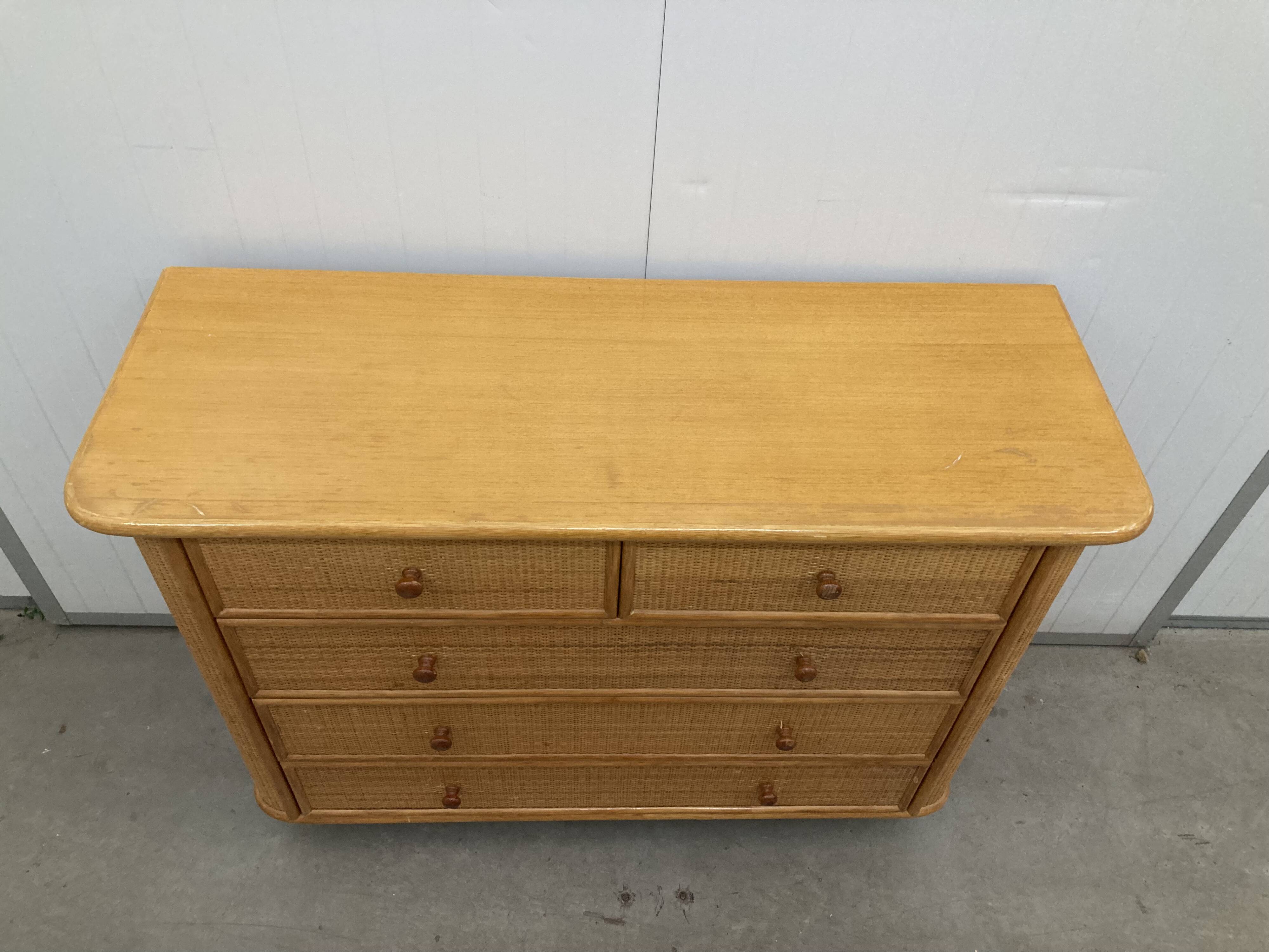 Vintage wicker sideboard, 1970s