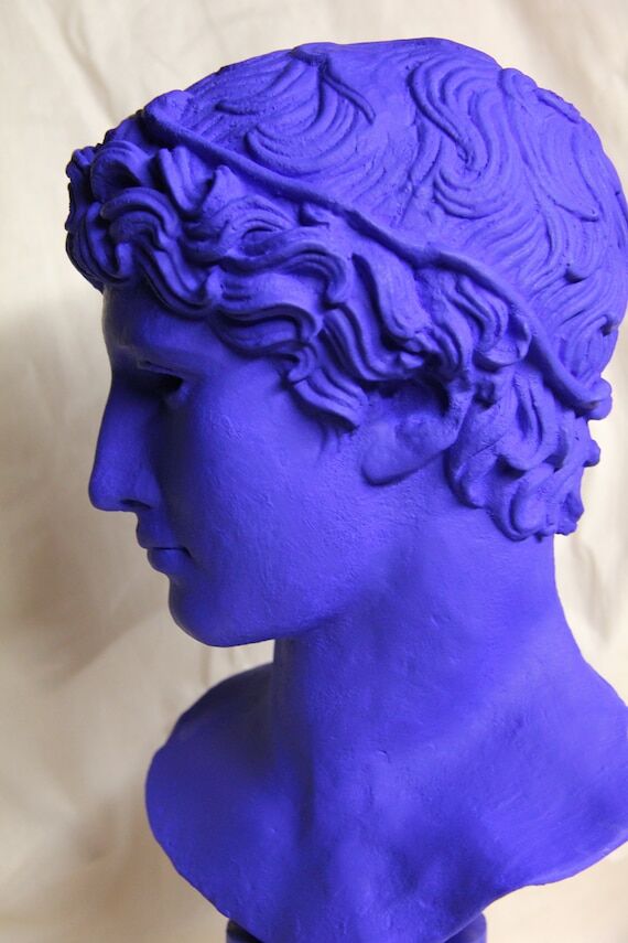 bust Apollo Greek Roman blue design