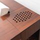 Canapé d'angle vintage avec compartiments de rangement et radio intégrée – design italien des années 1970