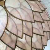 Mother-of-pearl and brass vintage lotus flower-shaped suspension