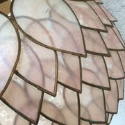 Mother-of-pearl and brass vintage lotus flower-shaped suspension