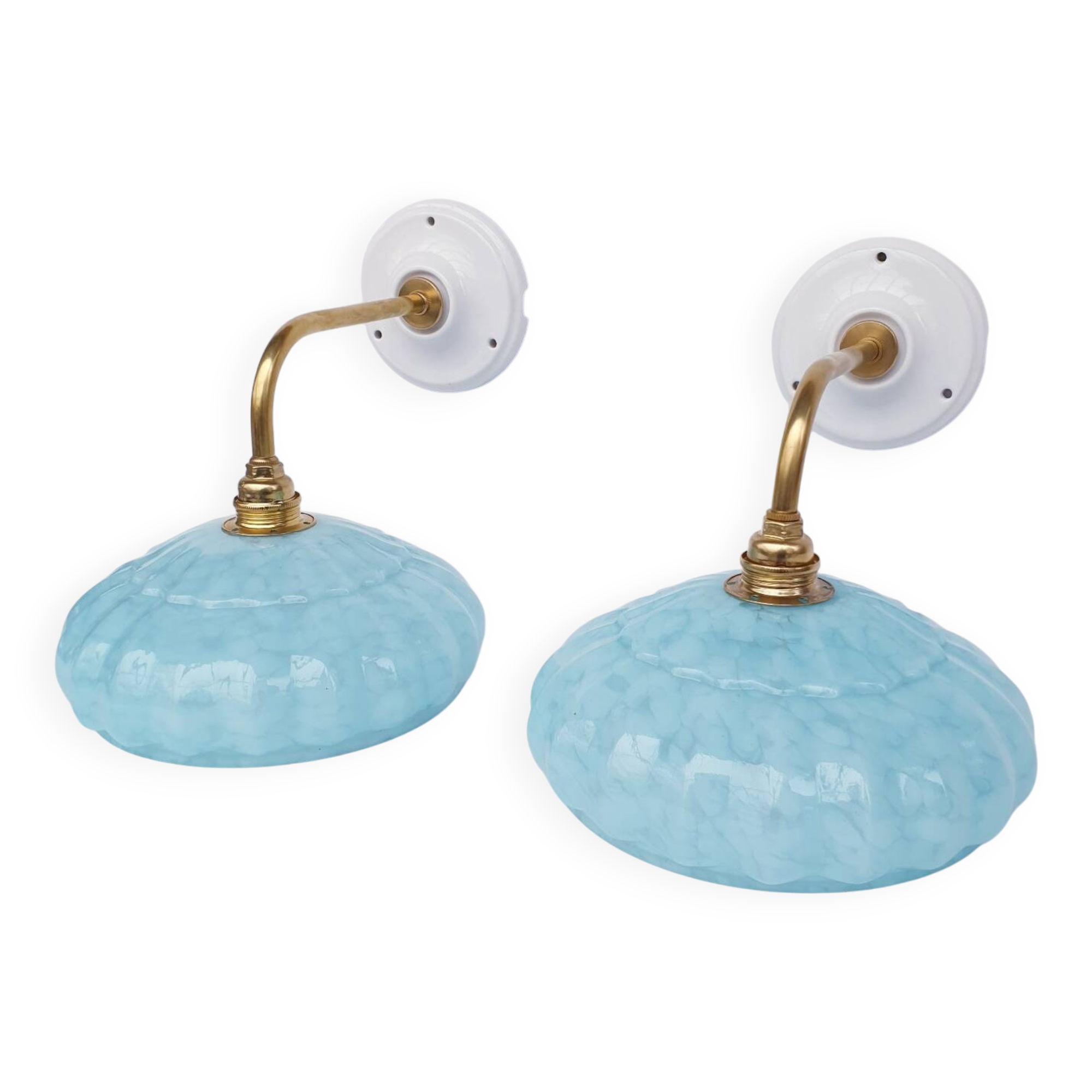Swan neck wall lights and Clichy glass