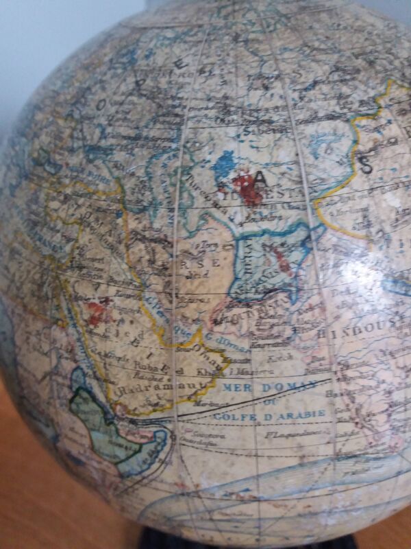 Globe terrestre mappemonde Lebegue 19ième Napoléon III