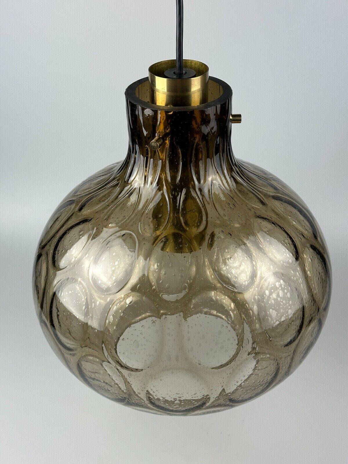 60s 70s ceiling lamp Glashütte Limburg Germany glass & brass Space Age