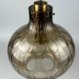 60s 70s ceiling lamp Glashütte Limburg Germany glass & brass Space Age