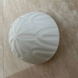 Pair of midcentury design glass ceiling lamps/flush mounts or wall lamps, 1970s