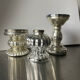 Set of 3 vintage mercury glass candleholders