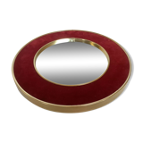 Old garnet velvet mirror