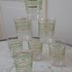 Lot de 7 verres granité vert clair années 50-60
