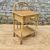 Rattan bedside table