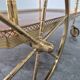 1970s drinks bar cart with side flaps in marquetry