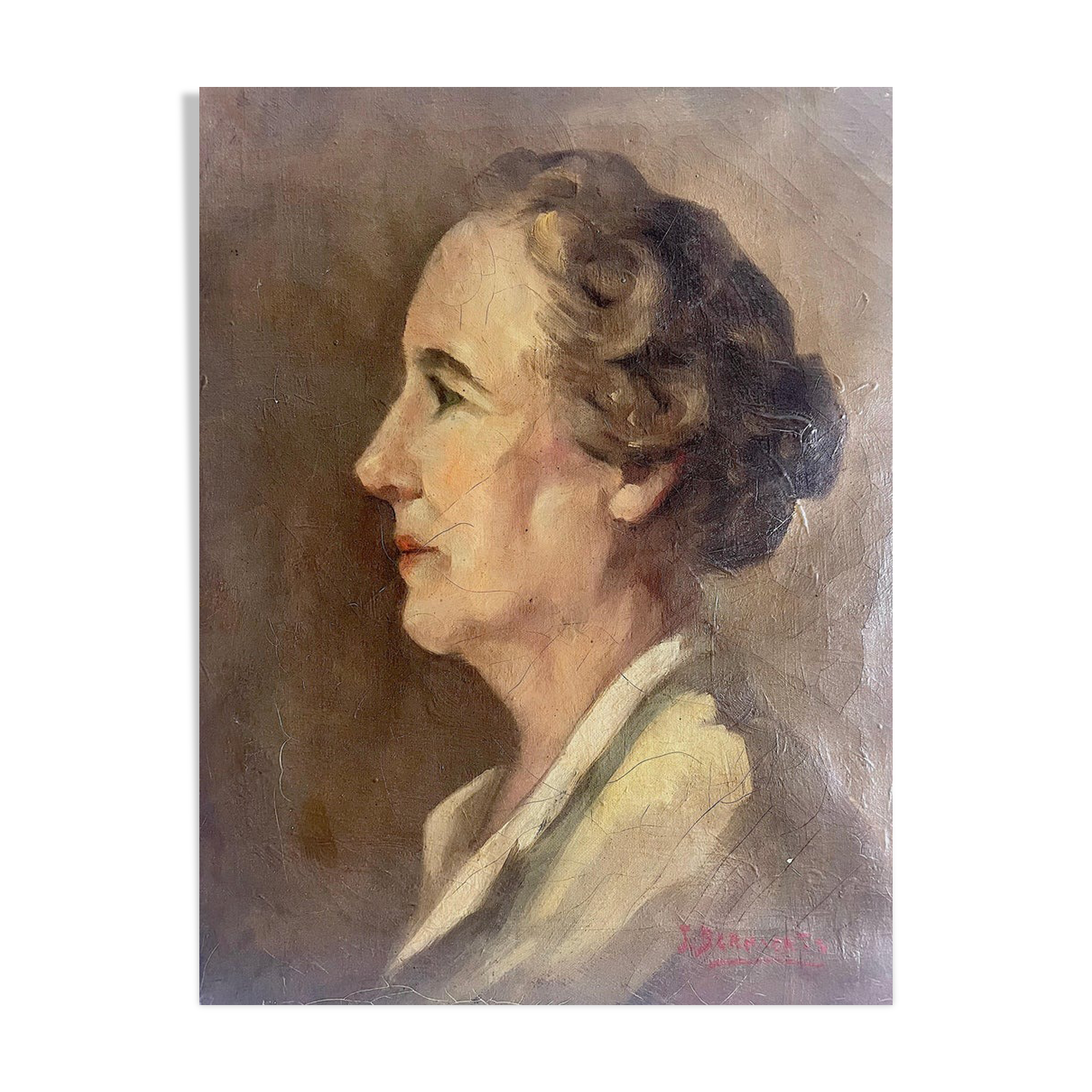 Portrait of a woman in profile from the 19th century