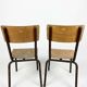 Set of 4 vintage metal and plywood school chairs (2 pairs)