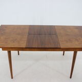 1960s Walnut Extendable Dining Table in Gloss Finish, Czechoslovakia