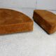 Pair of “tawny” velvet seats. Foam, wood, velvet. Circa 1970