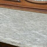 Buffet Sculpted in Walnut marble style Louis XVI