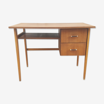 Bureau bois moderniste vintage années 60