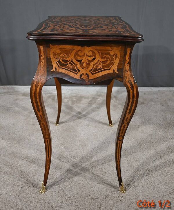 Travailleuse en Bois de Rose et Palissandre, style Louis XV, époque Napoléon