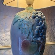Lampe barbotine artisanale fruits années 70