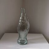 Bouteille pichet en verre poisson carpe vintage
