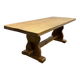 Grande table à manger de monastère vintage en chêne blond français, années 1960.