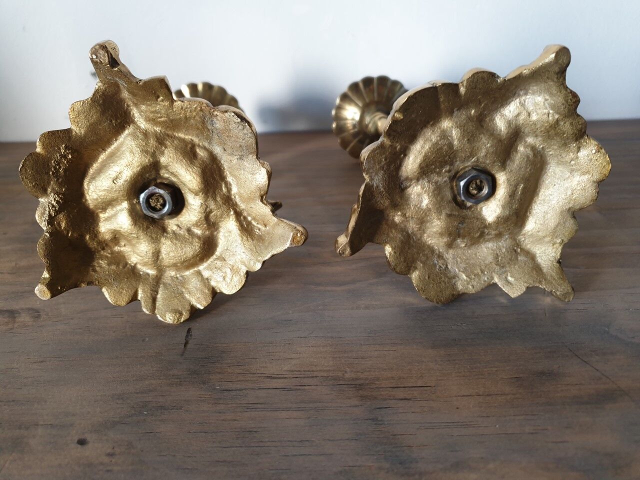 Pair of gilded bronze candlesticks