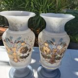 Pair of vases in romantic opaline Napoleon III