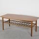 Midcentury Two Tier Teak Slatted Coffee Table.