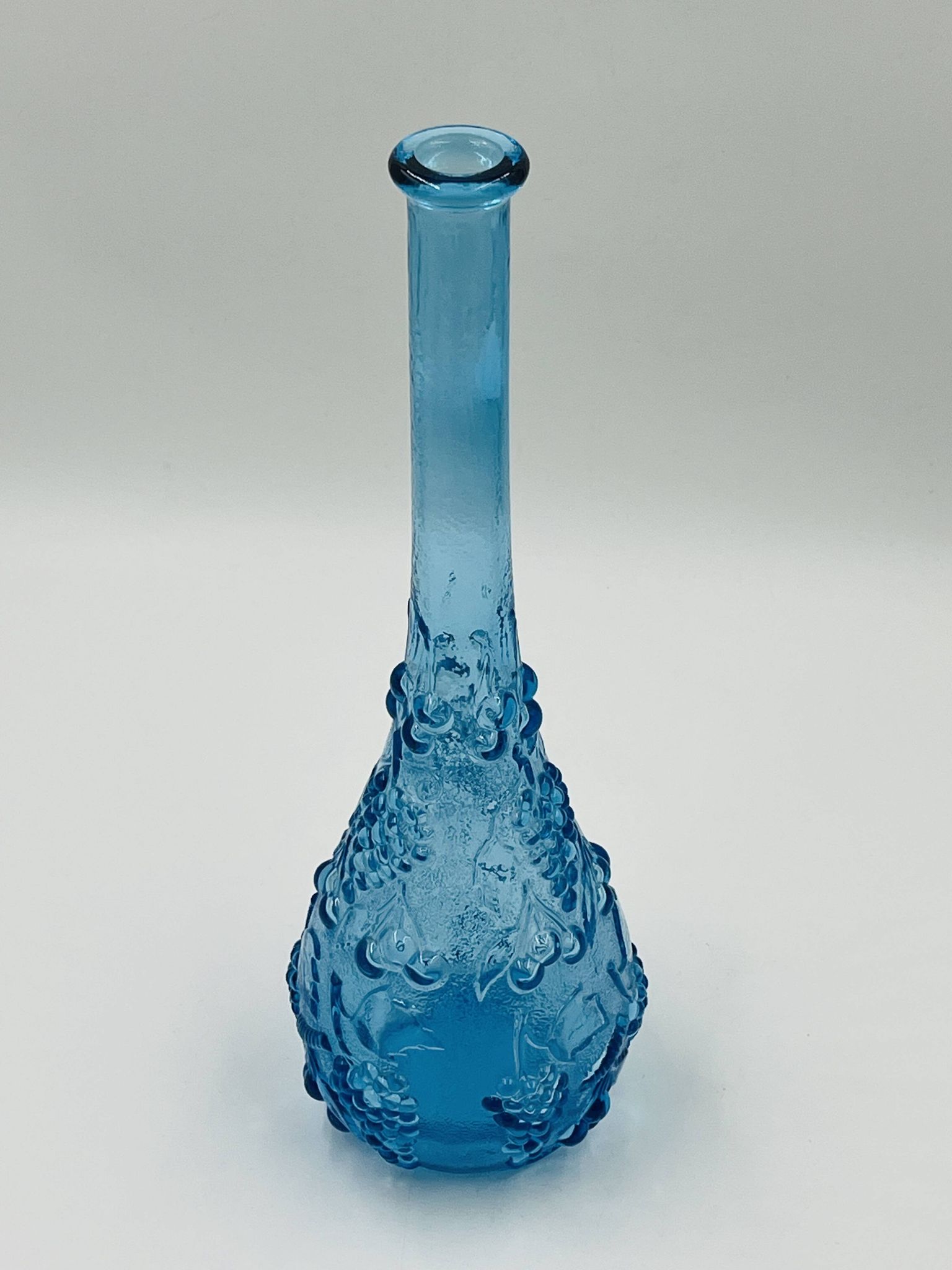 Large vintage blue glass bottle from Empoli