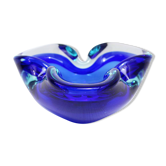 Cendrier en verre de Murano bleu