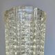 Art Deco geometric pattern molded glass vase from the 1940s