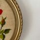 2 oval frames vintage floral embroidery