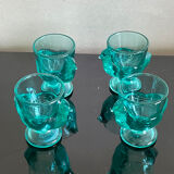 4 moulded glass coquetiers